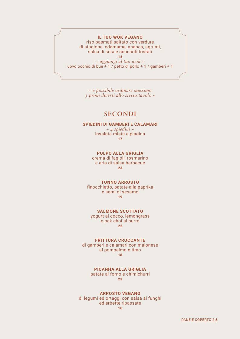 Menu de Darsena Sunset