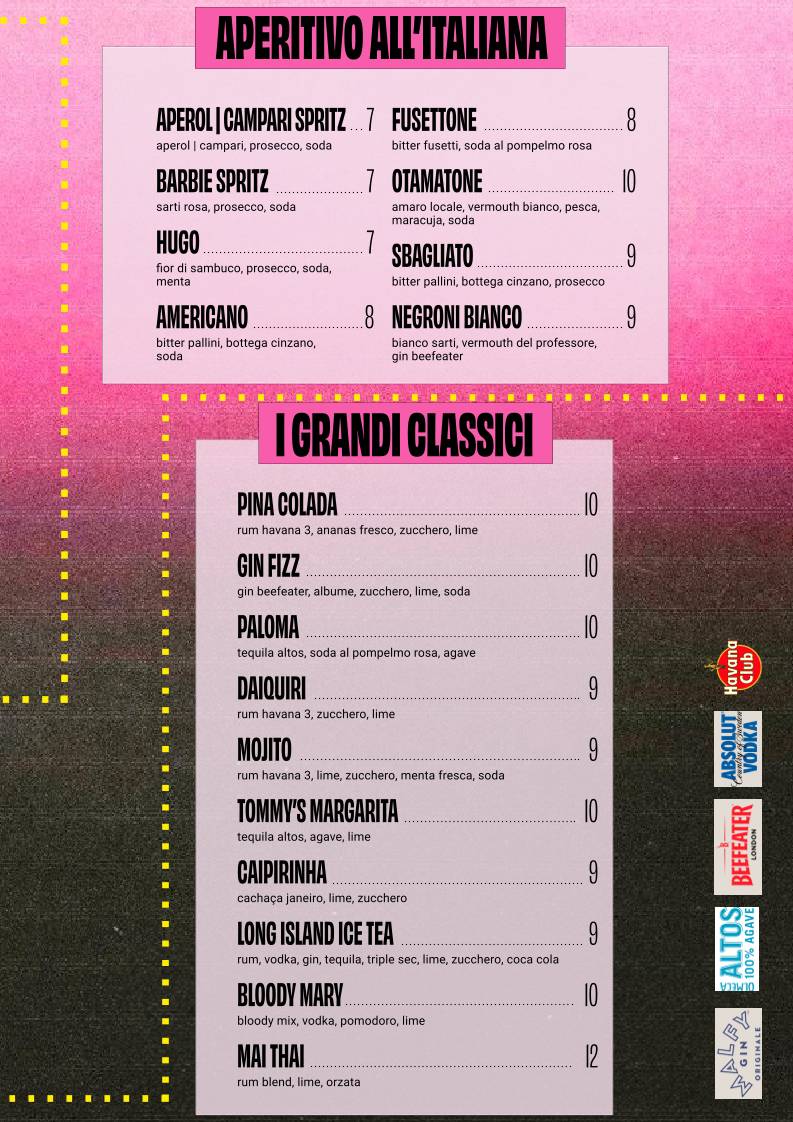 Menu de Darsena Sunset