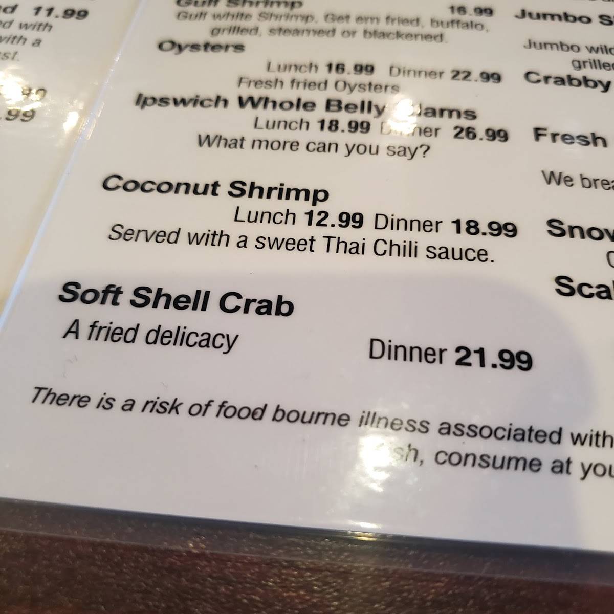 Menu at Deland Fish House restaurant, DeLand, 310 E International