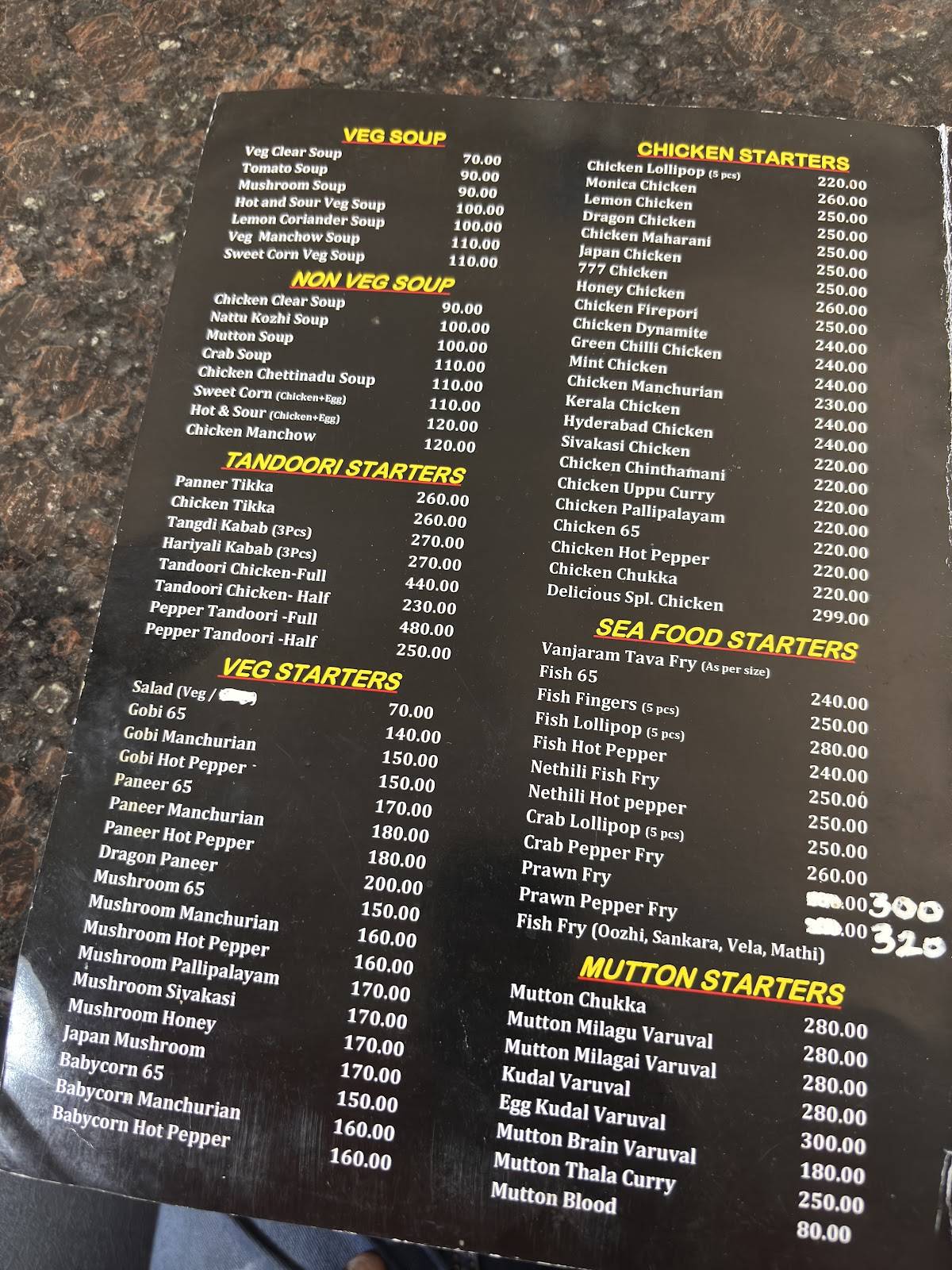 Delicious Restaurant menu