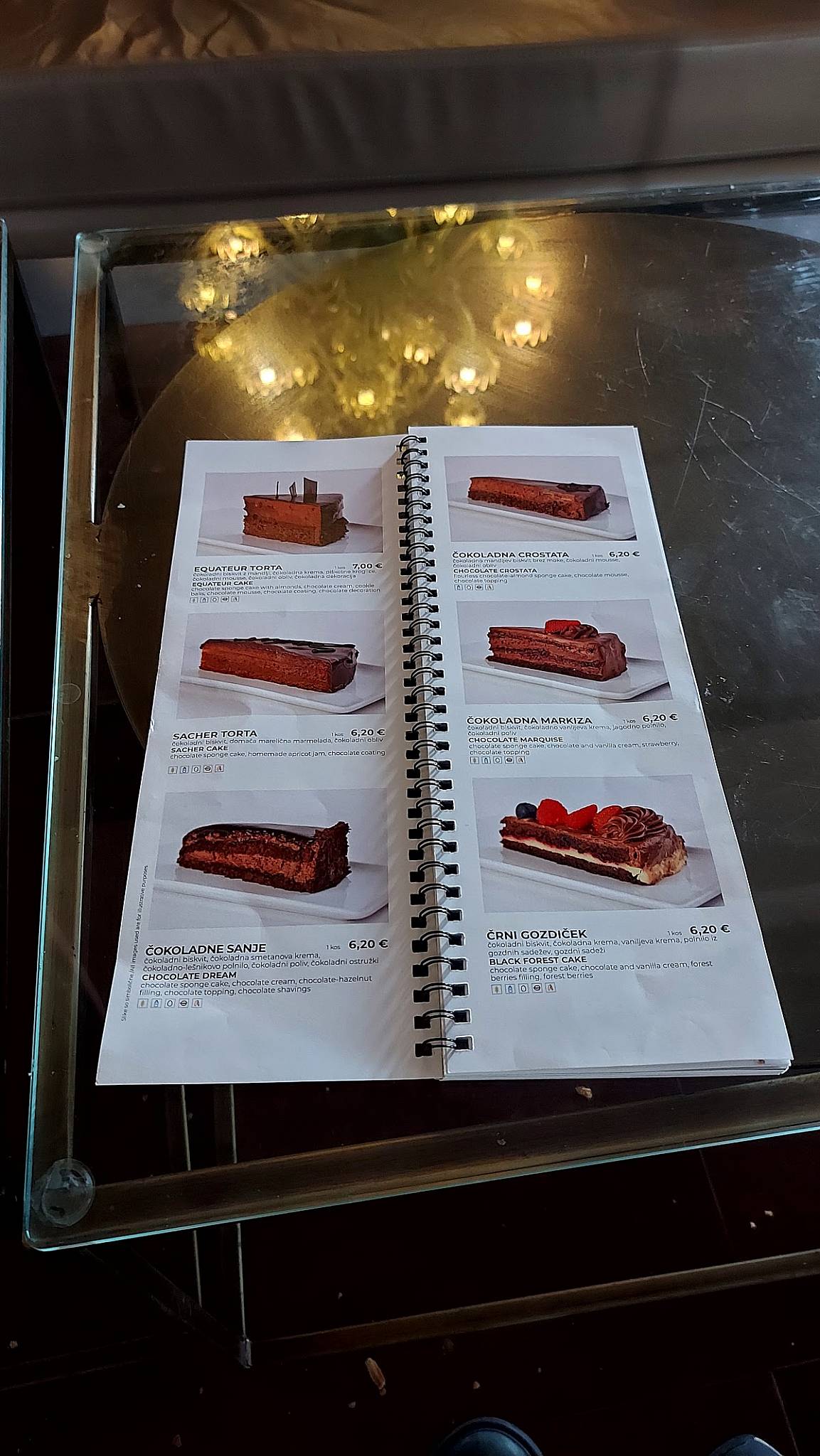 Menu di Kavarna Zvezda, BTC 