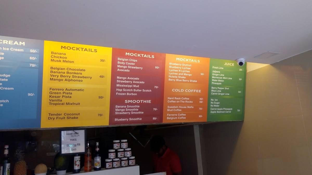 Lassi Shop menu