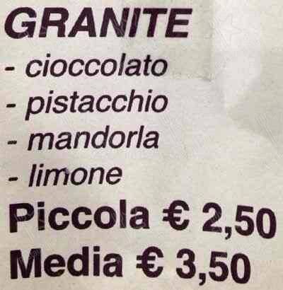 Menu di Mizzica! 