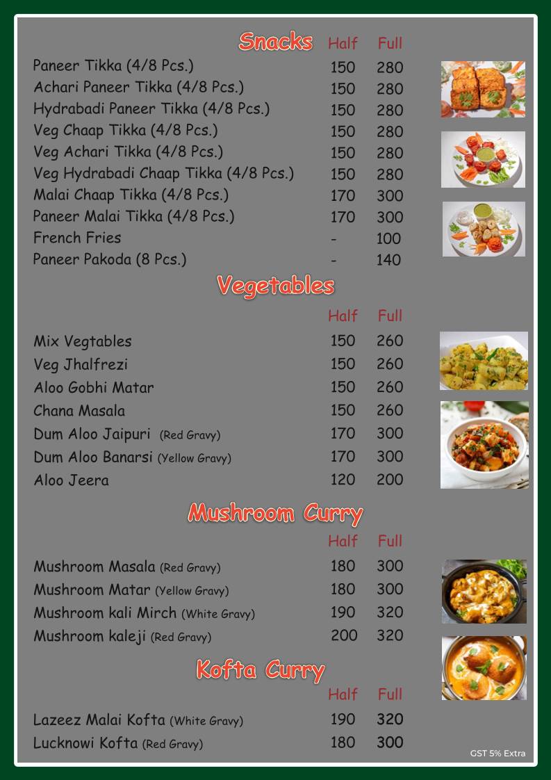 Deva Food Mart (Restaurant in Kapoorthala/ Restaurant in Aliganj Lucknow) menu