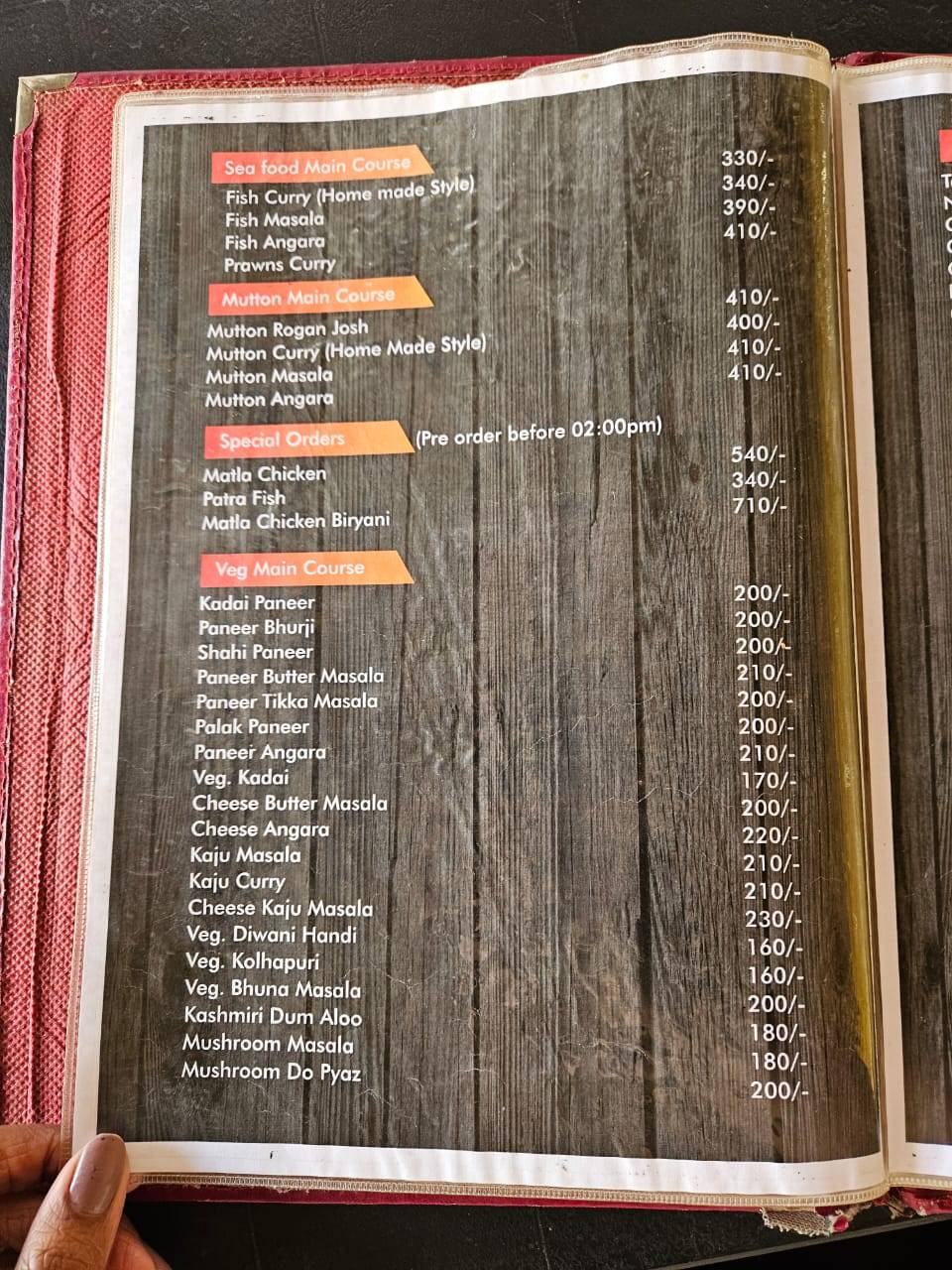 Dheemi Aanch Restaurant , Veg & Non Veg. menu