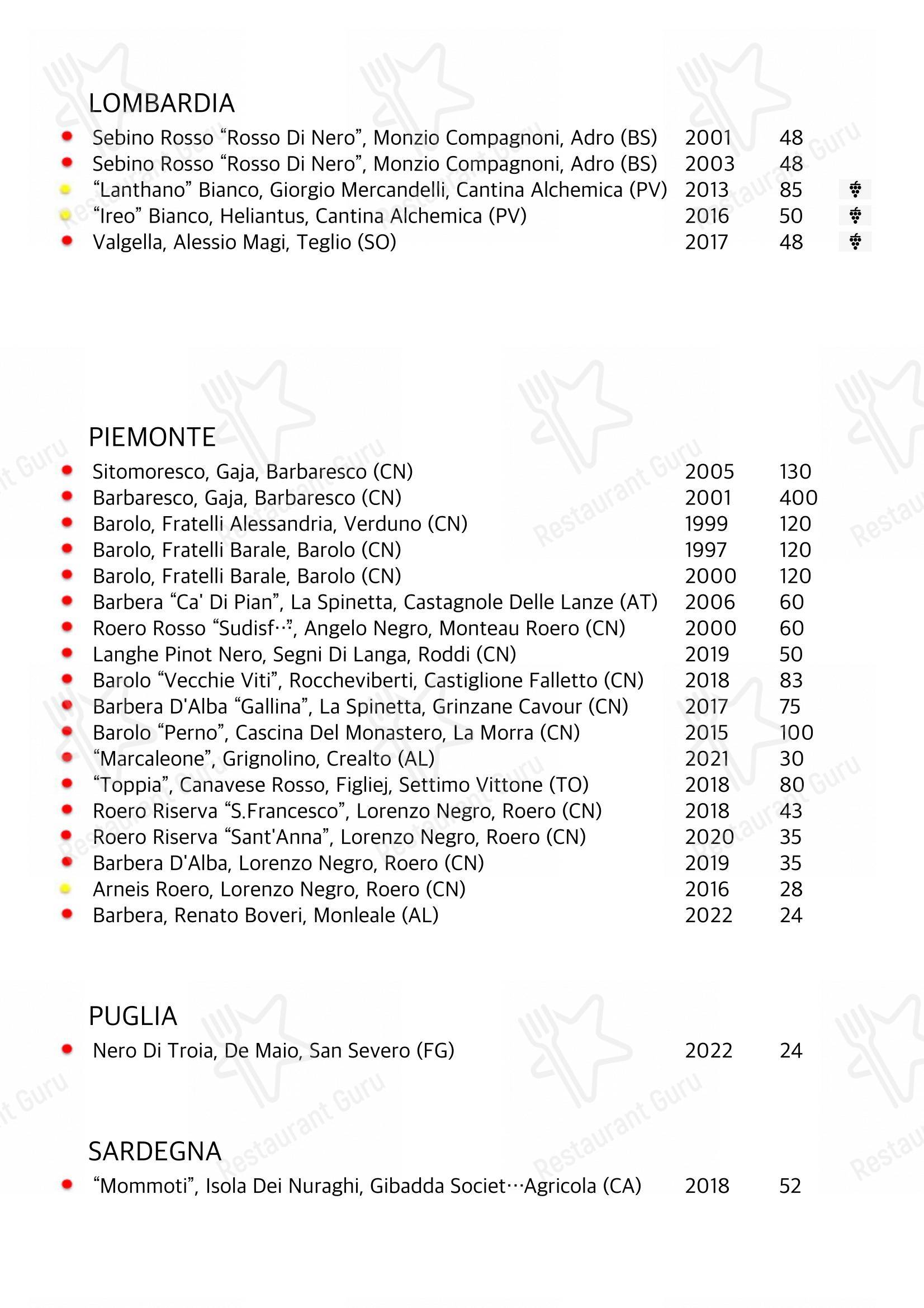 Menu bar per Dining Room Marghera in Venezia