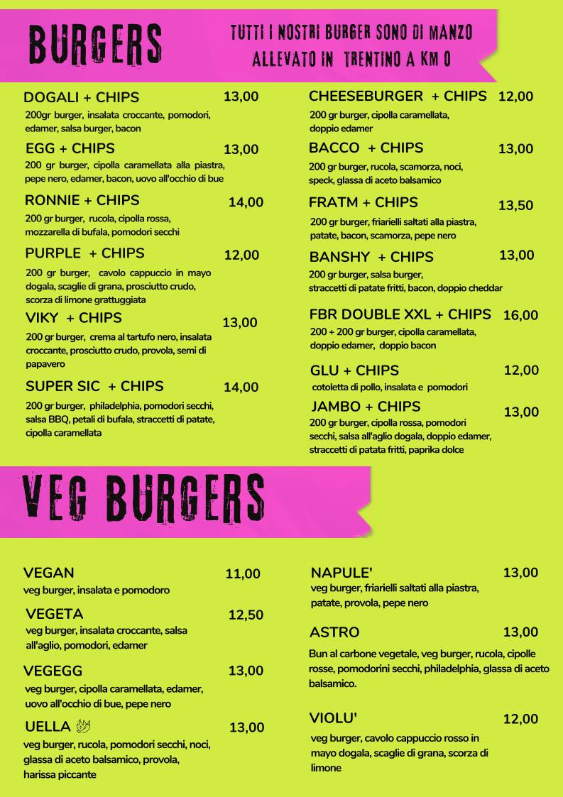 Menu di DoGali Burgers 