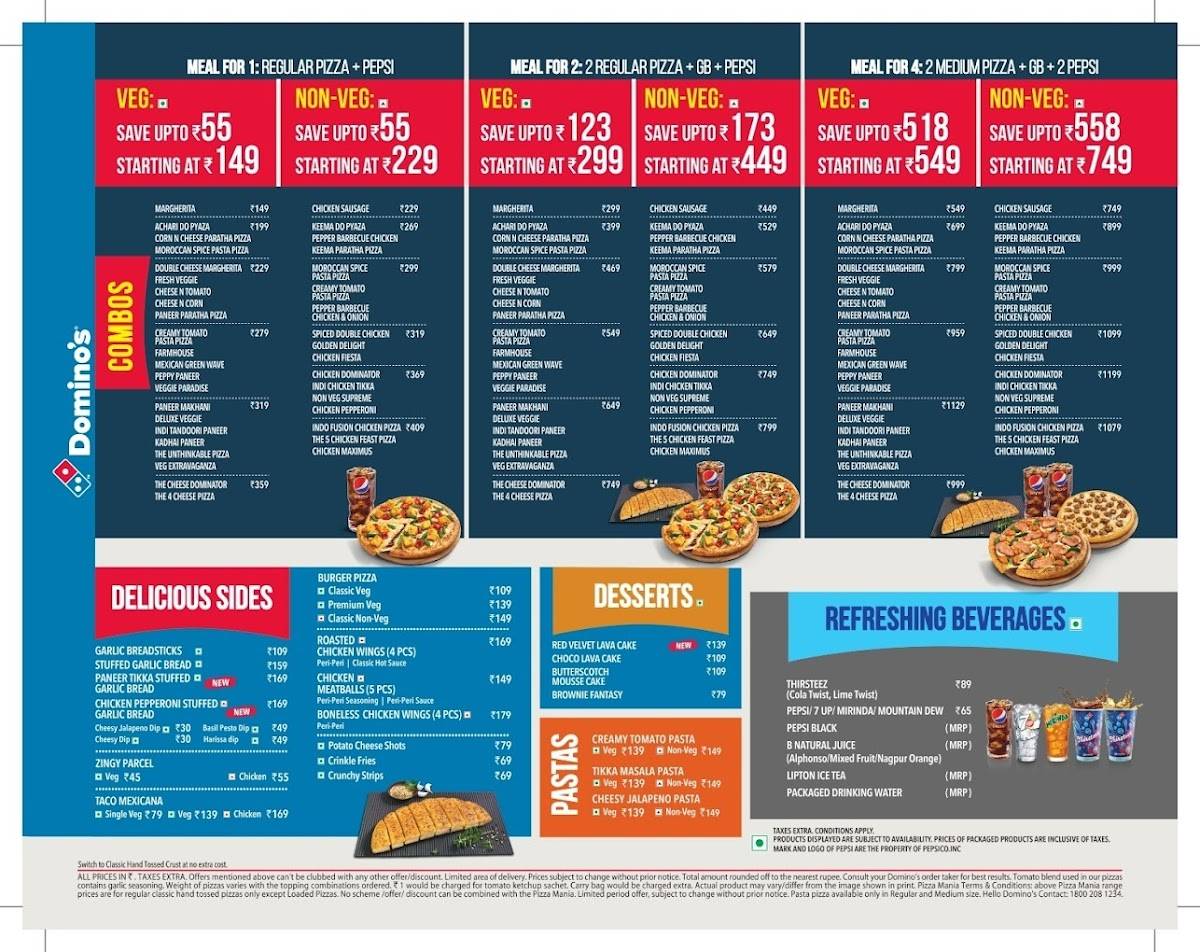 Domino's Pizza Indrapuri, Bhopal menu
