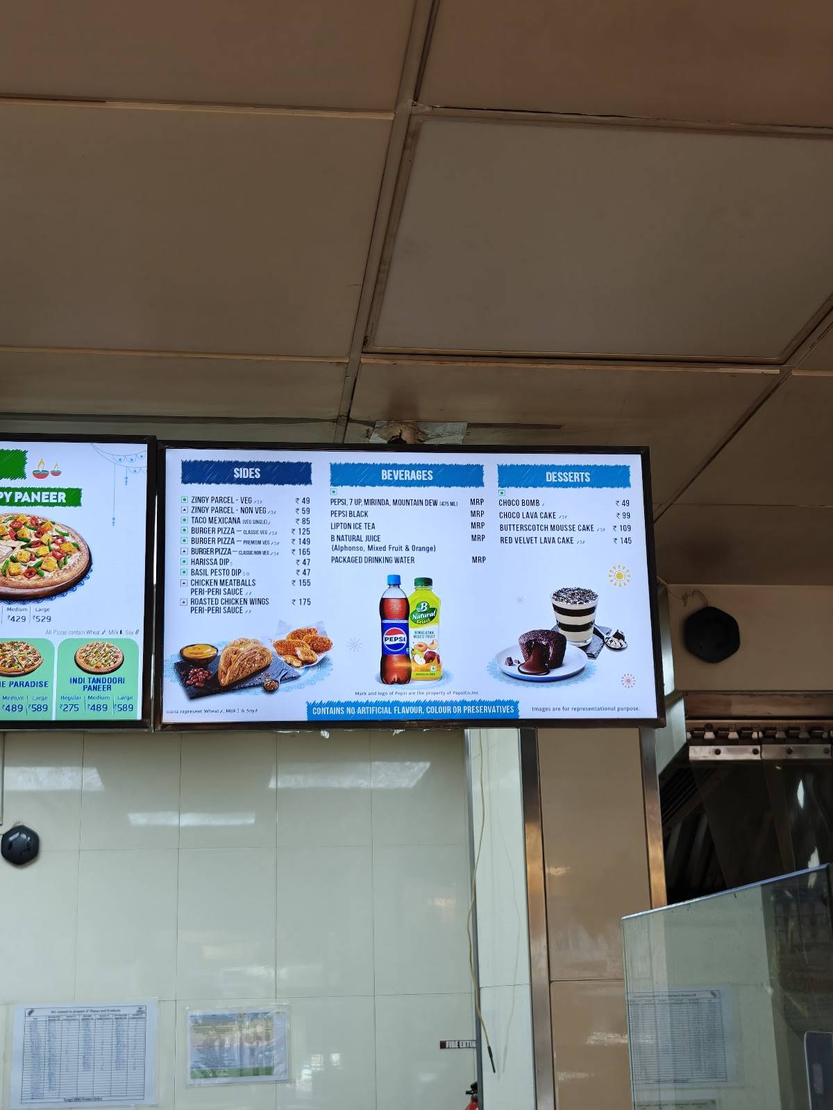 Domino's Pizza Koonamthai, Edappally menu