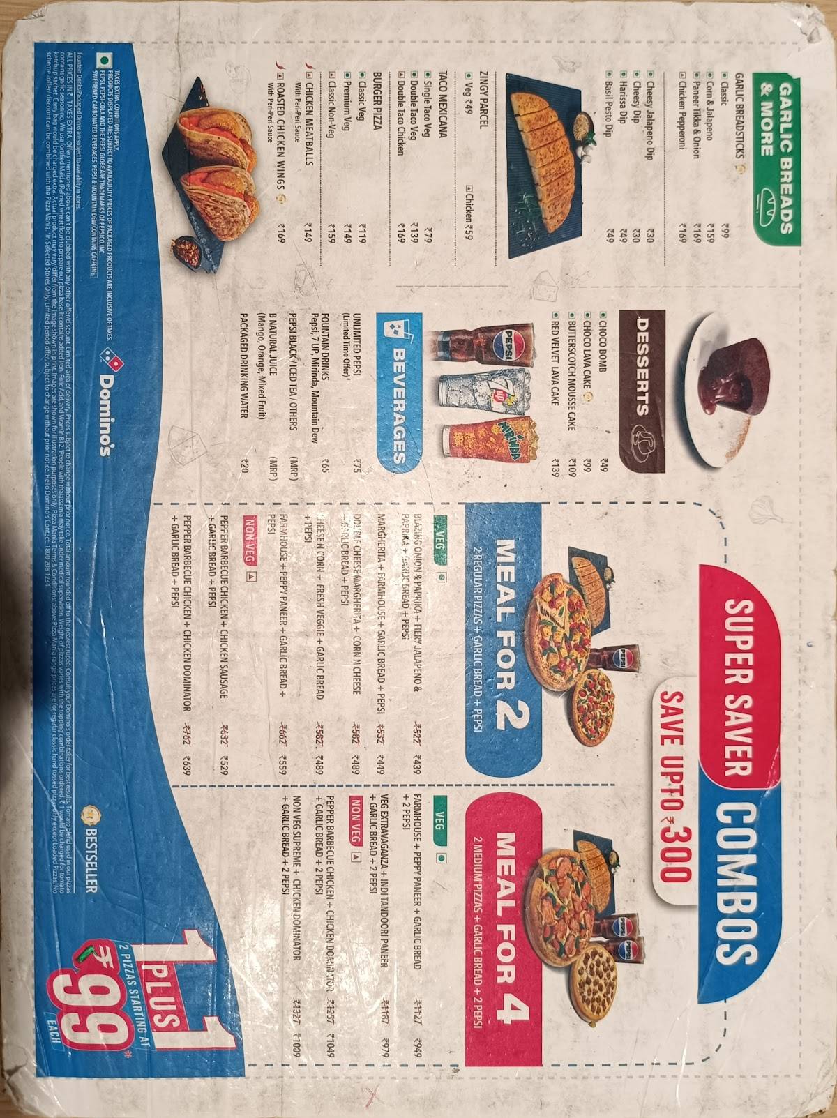 Domino's Pizza Police Line, Lakhimpur menu