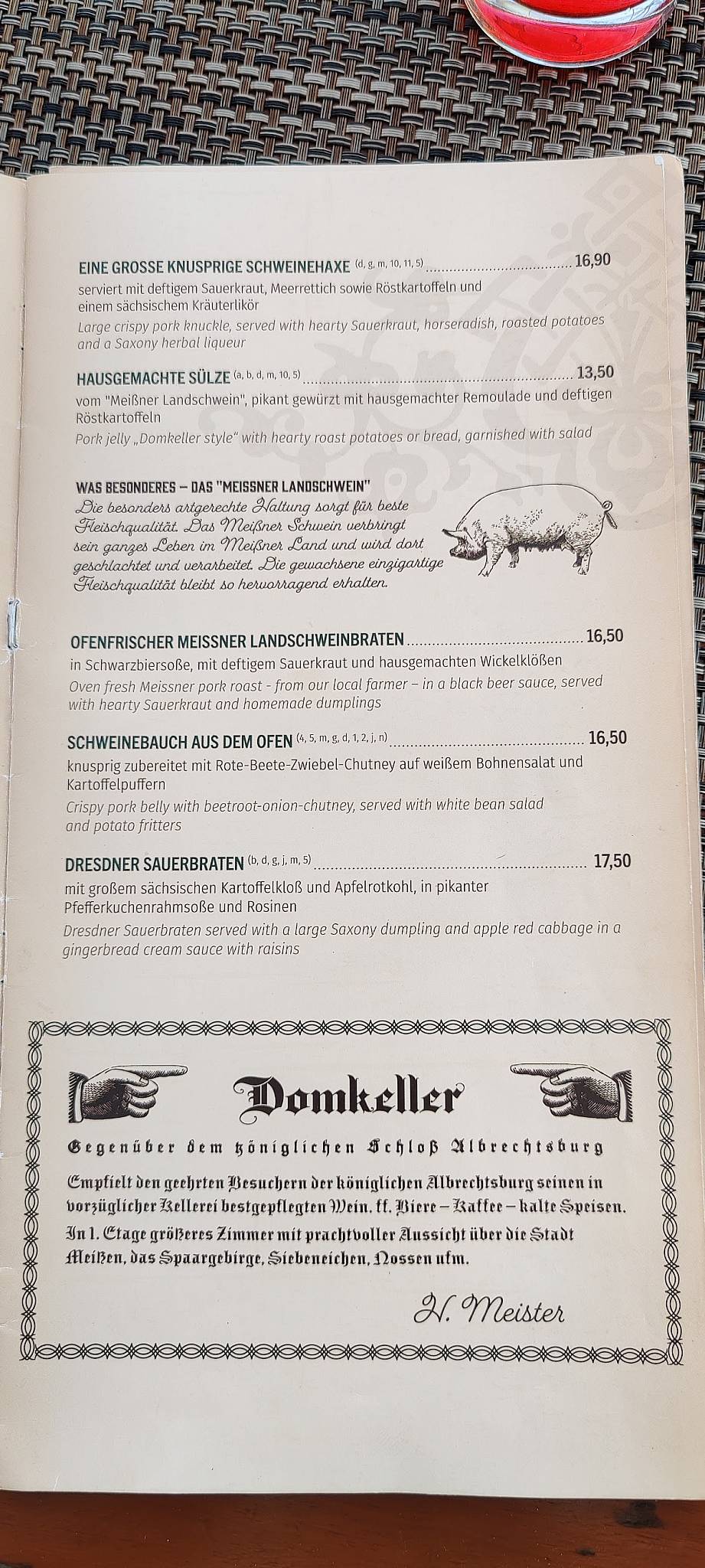 Speisekarte Von Domkeller Restaurant Mei en speisekarte-von-domkeller-restaurant-mei-en