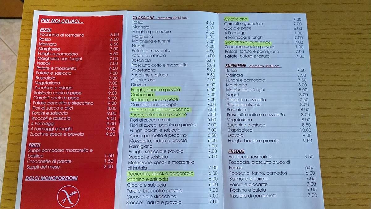 Menu di Doppiozero Pizza in Teglia 