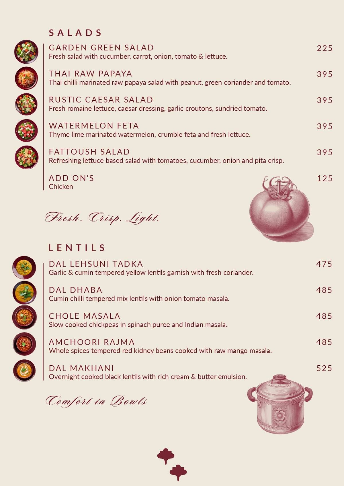 Dyore Experiences - Restaurant & Lounge menu