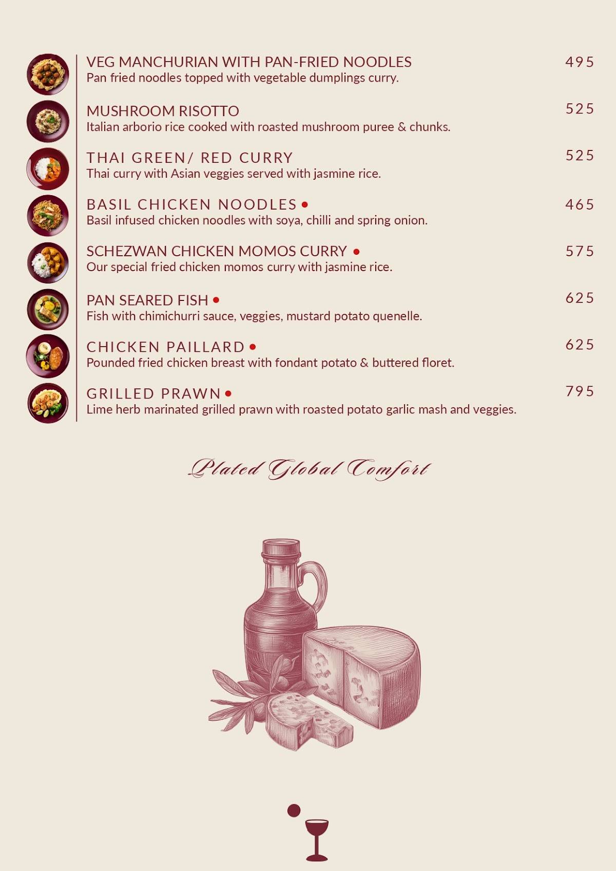 Dyore Experiences - Restaurant & Lounge menu