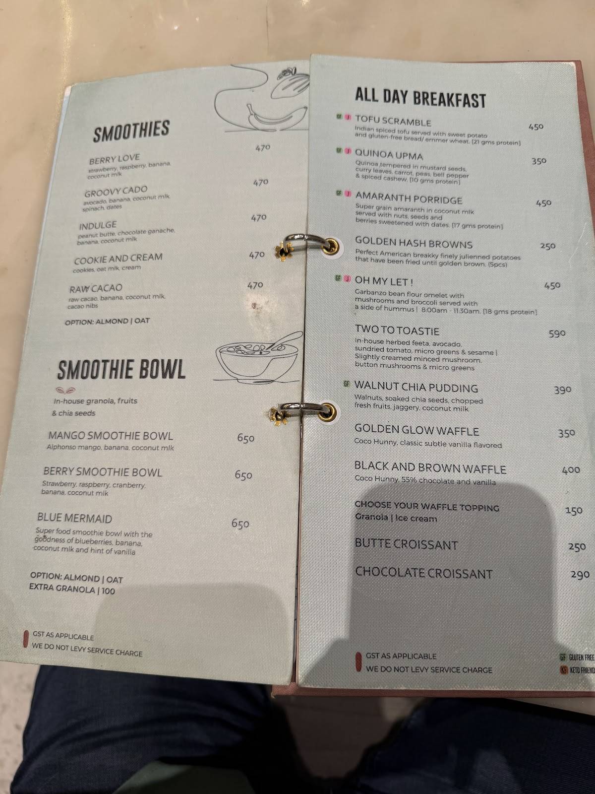 Earth Cafe @ BKC menu