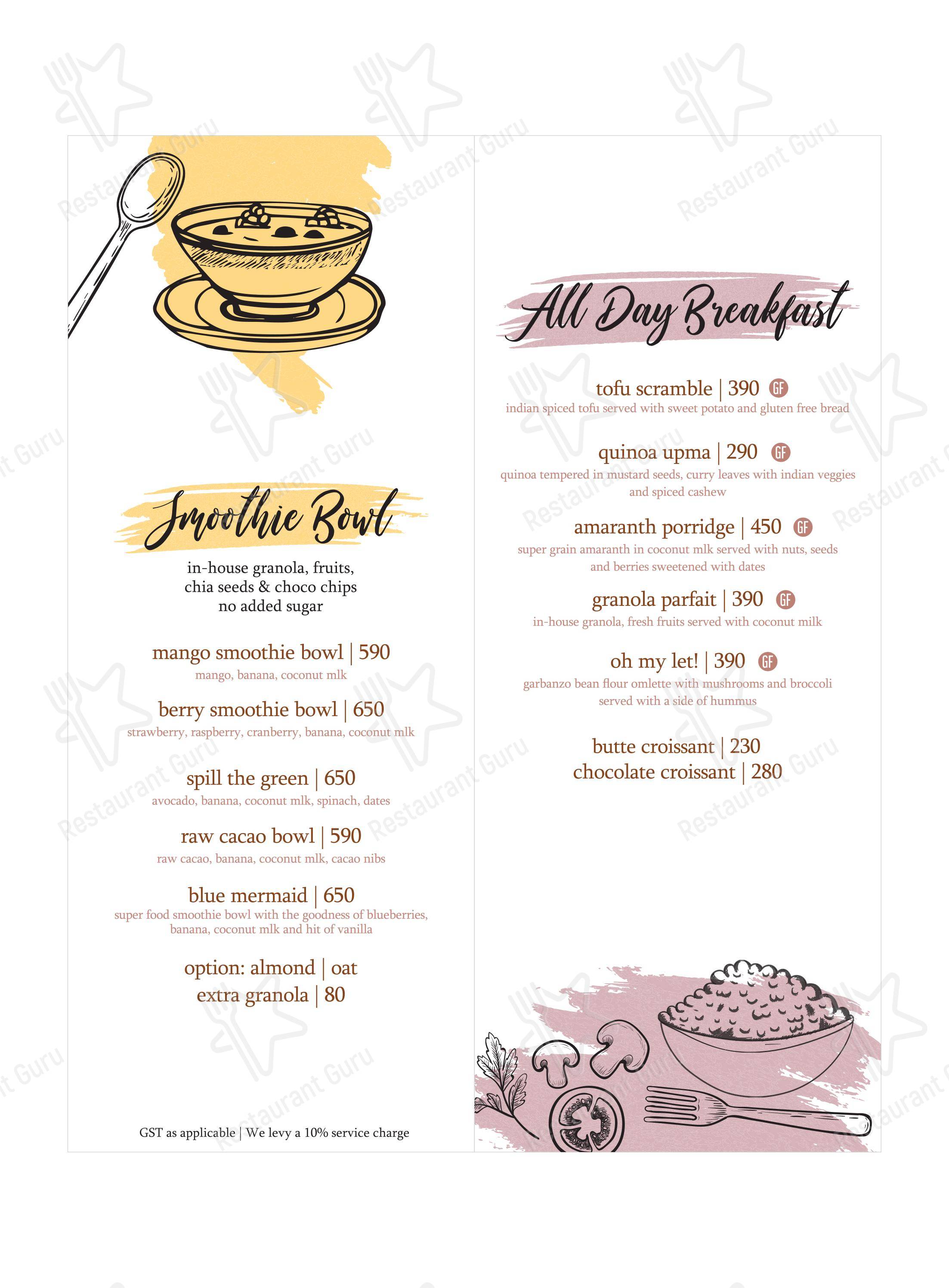 Earth Cafe @ BKC in Mumbai - Menu