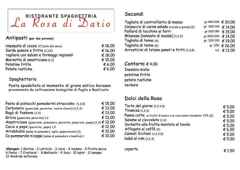 Menu di Ristorante Eat Parade 