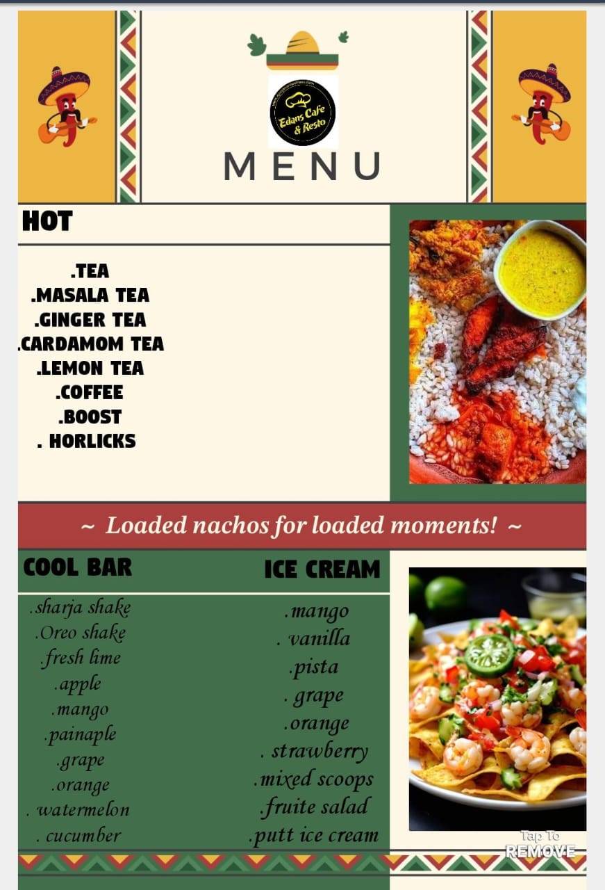 Eden Cafe & Resto menu