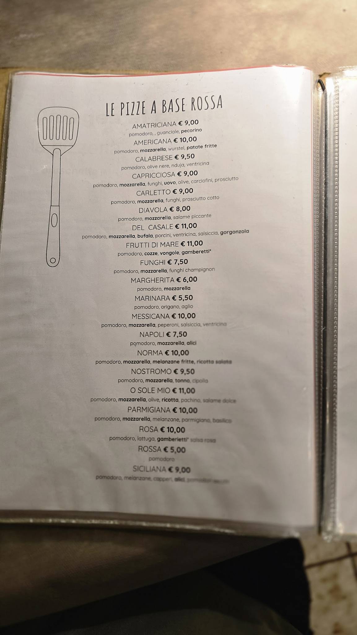 Menu di Egea Al Casale 