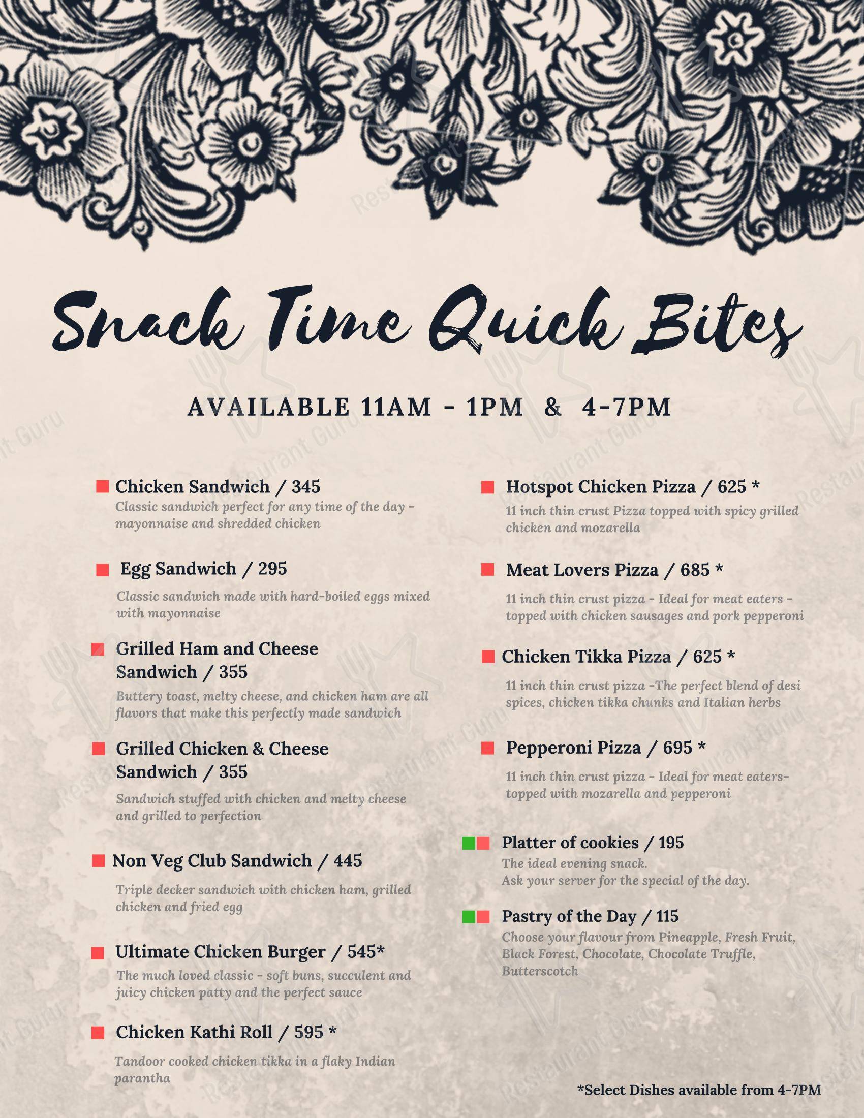 Menu for the Eighteen71 Cookhouse & Bar (Indian & Oriental Fine Dining Restaurant in Shimla) restaurant