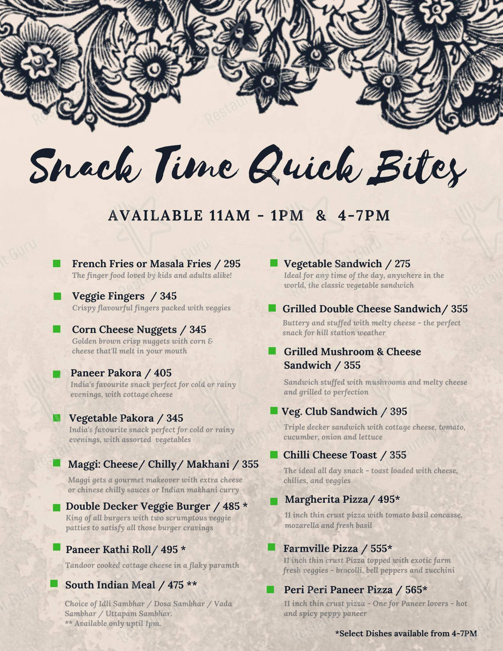 Eighteen71 Cookhouse & Bar (Indian & Oriental Fine Dining Restaurant in Shimla) - Menu