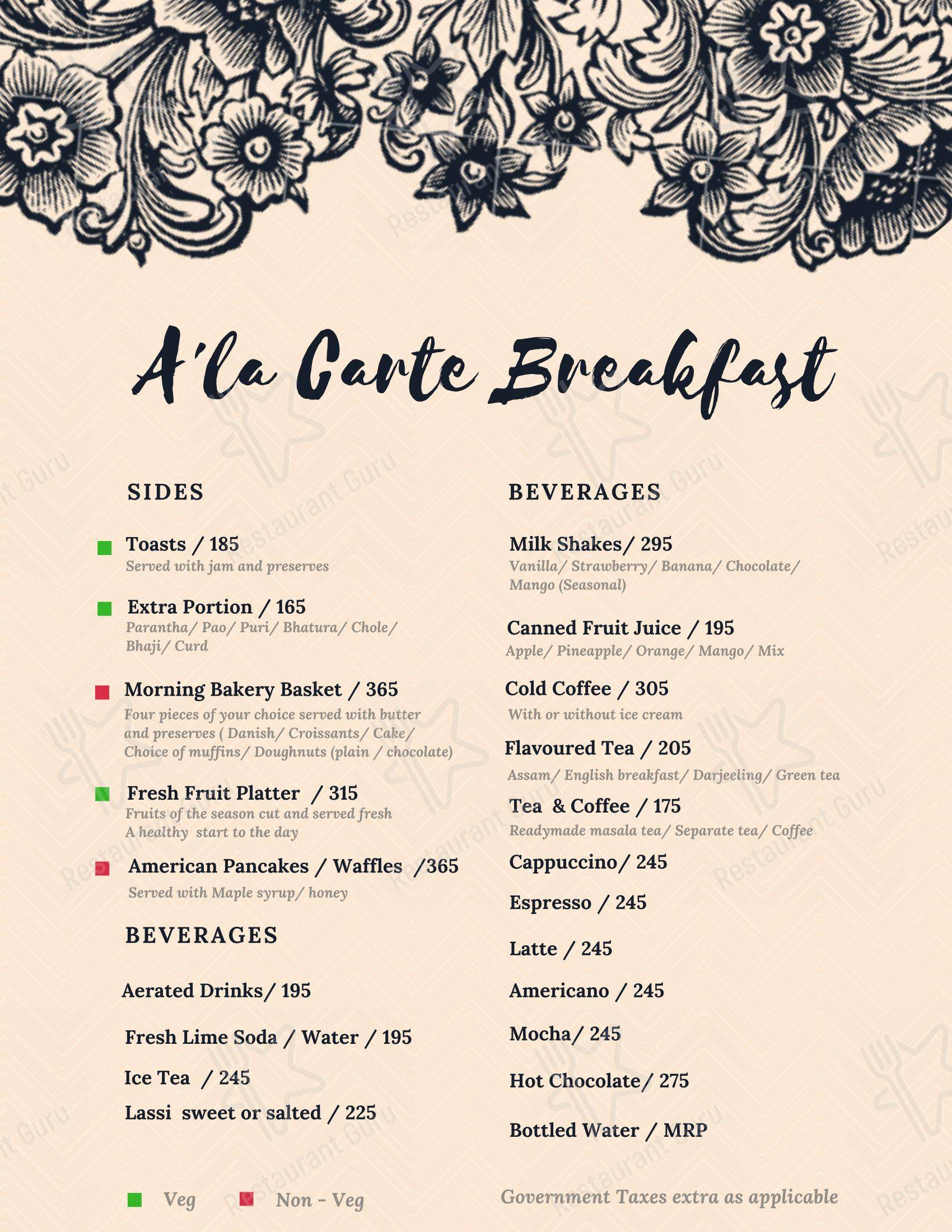 Eighteen71 Cookhouse & Bar (Indian & Oriental Fine Dining Restaurant in Shimla) in Shimla - Menu