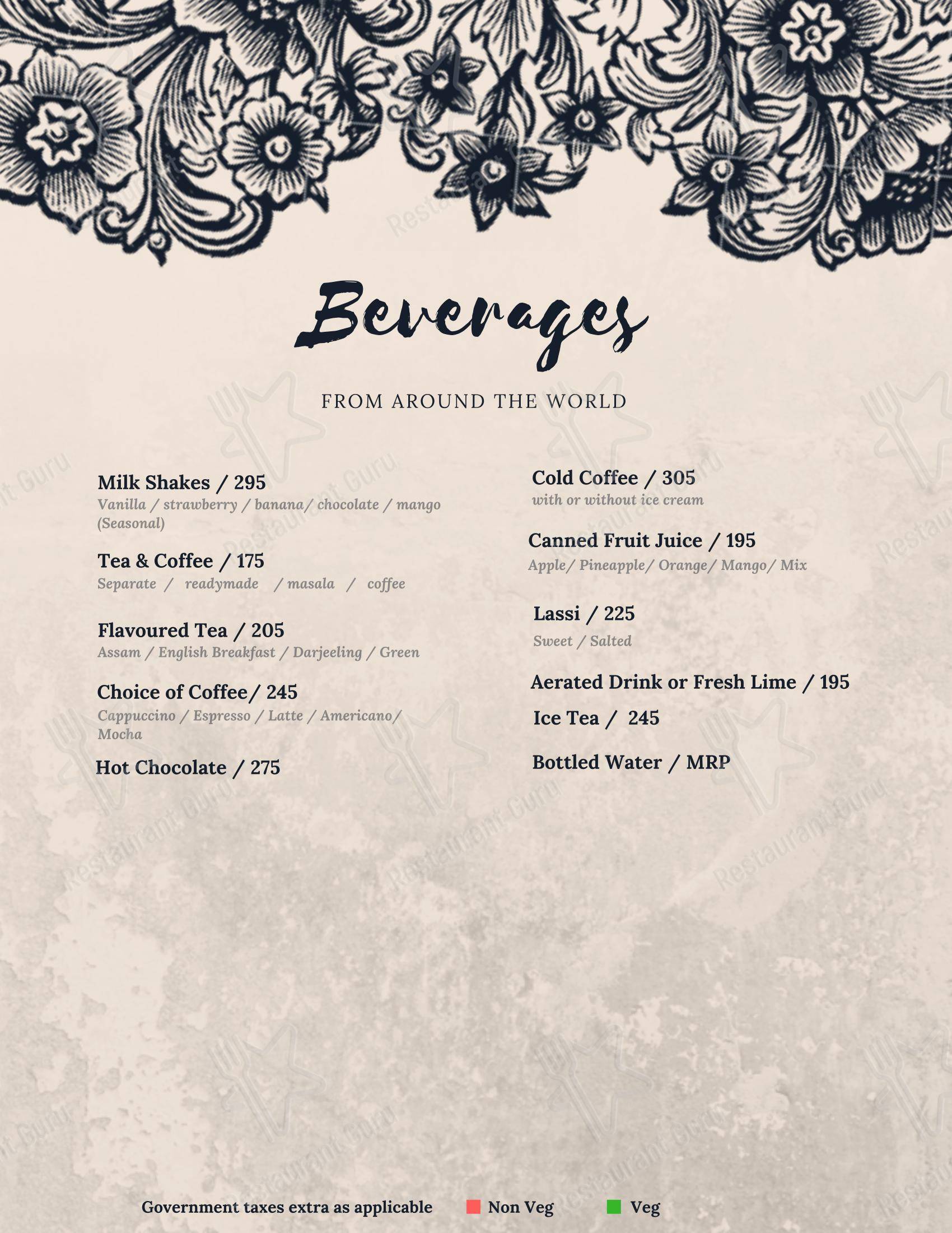 Menu for Eighteen71 Cookhouse & Bar (Indian & Oriental Fine Dining Restaurant in Shimla) in Shimla