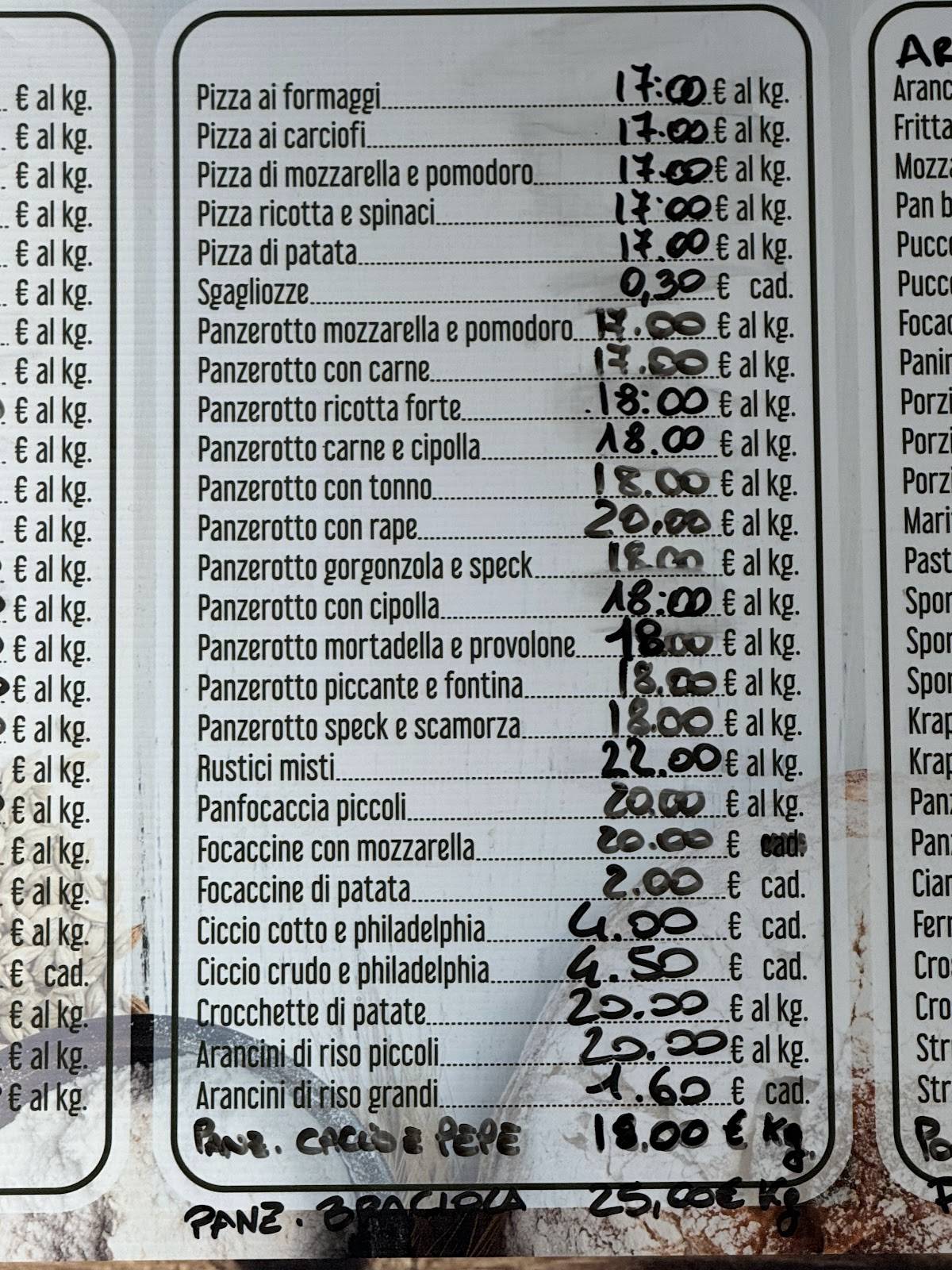 Menu di El Focacciaro 