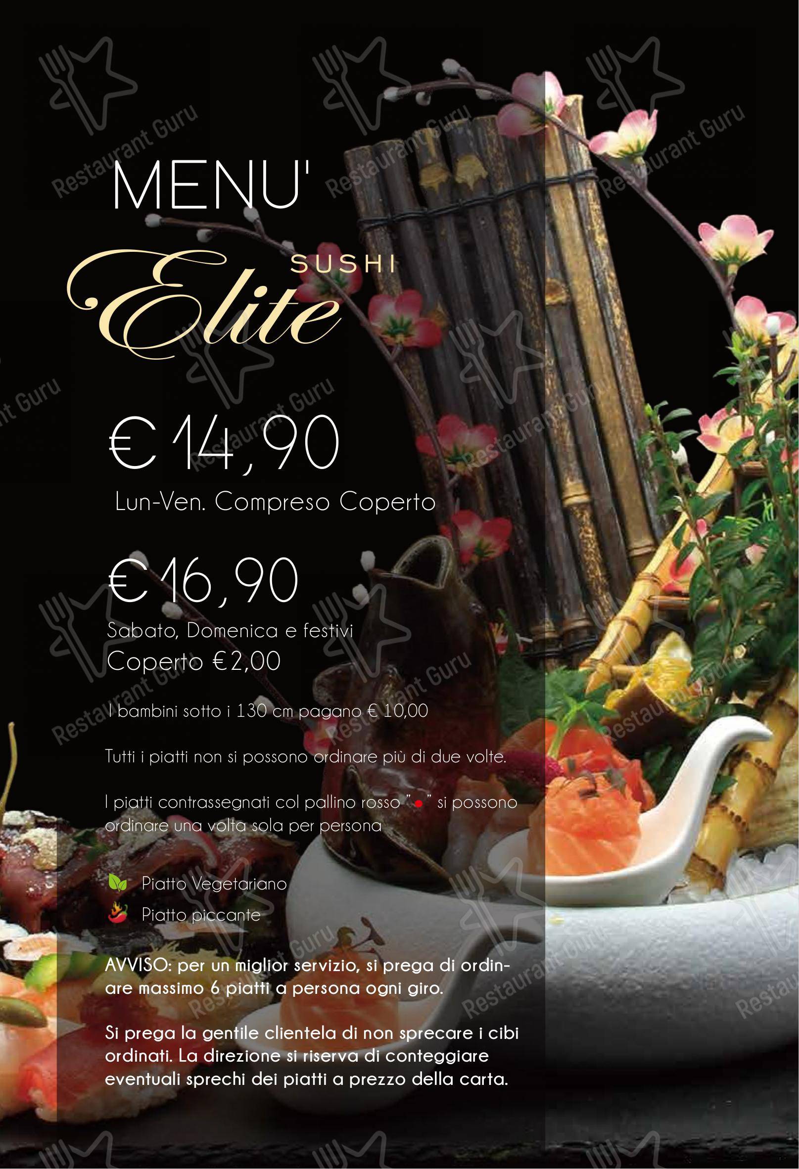 Ristorante Elite Sushi in Erba - Menu
