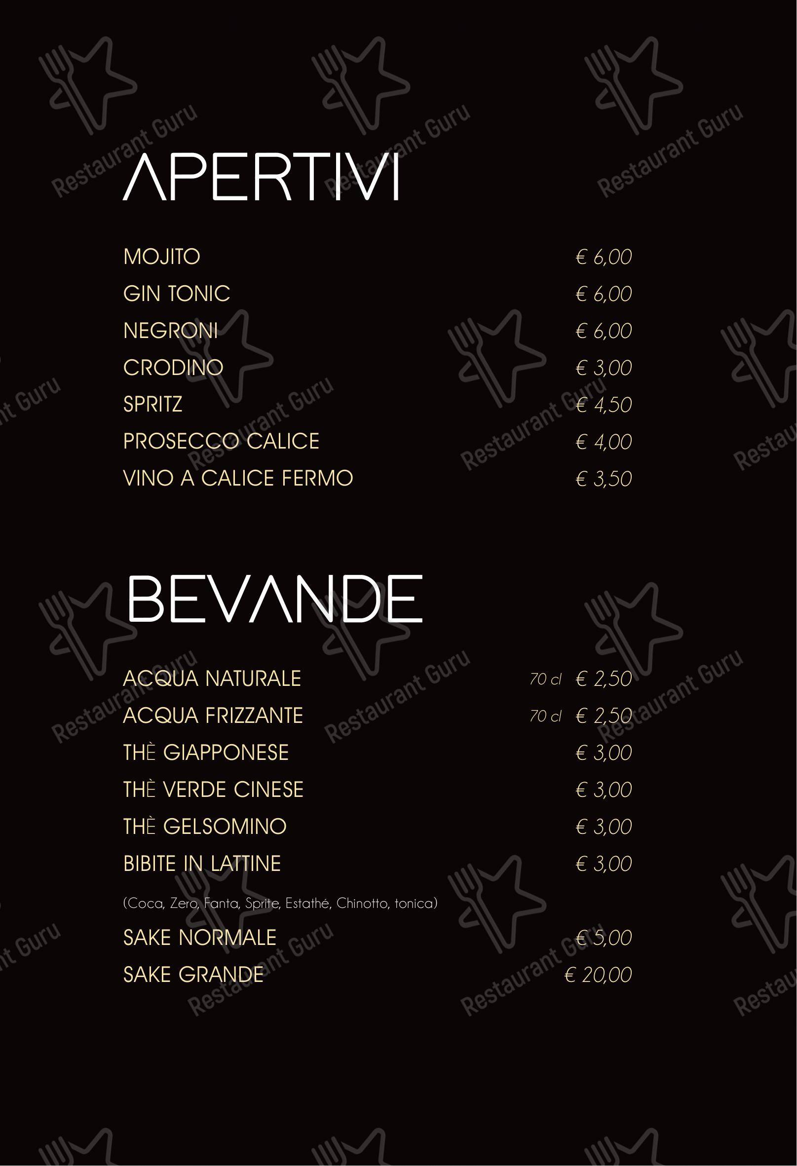 Ristorante Elite Sushi in Erba - Menu bar