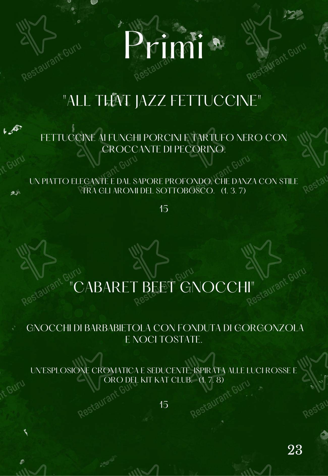 Menu di Ellington Club - Menu
