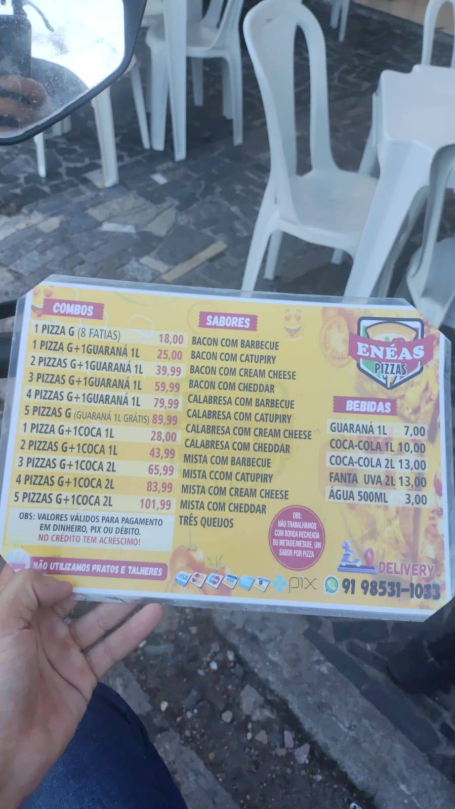 Enéas Pizzas cardápio