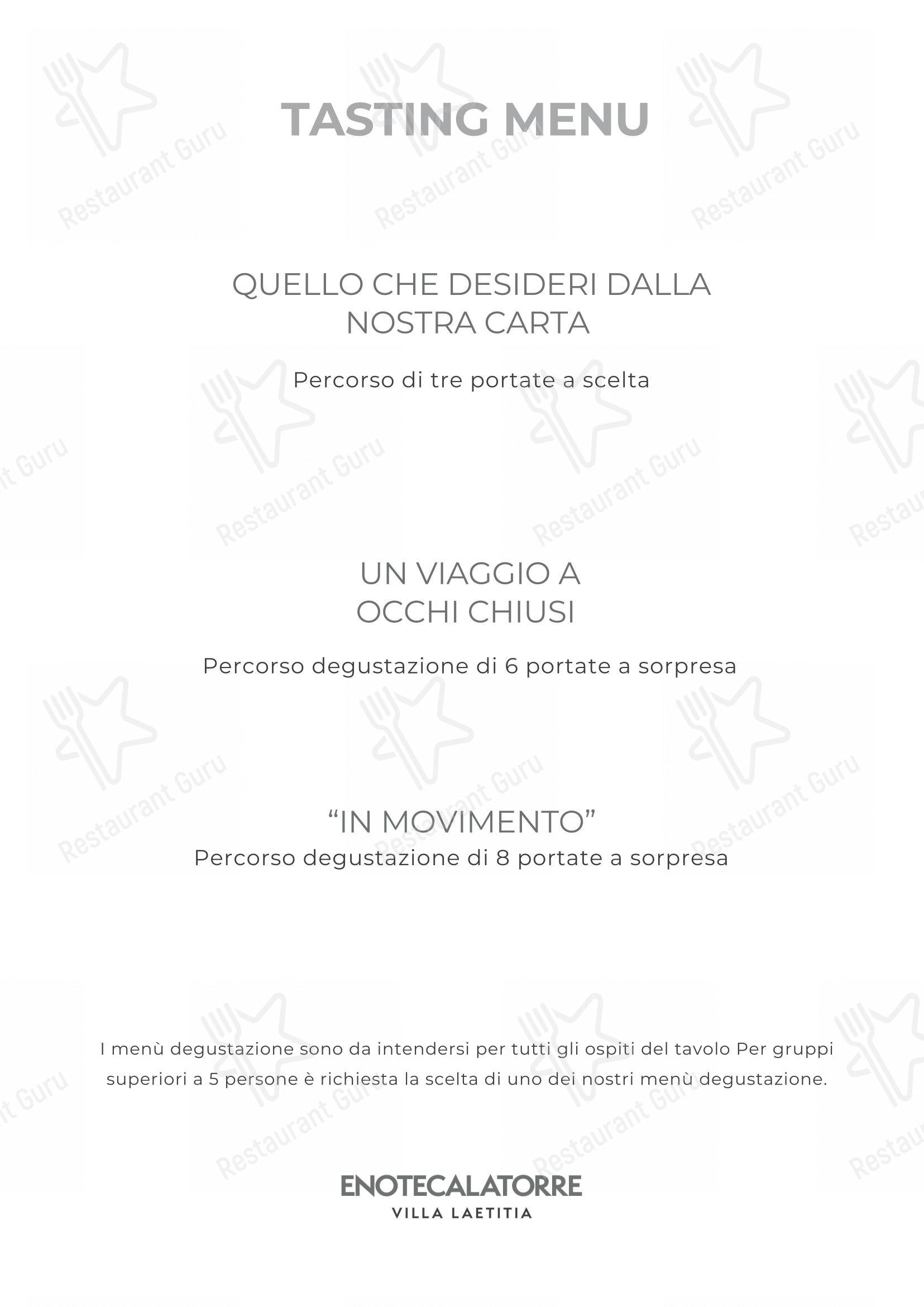 Menu di Enoteca La Torre Villa Laetitia - 菜单