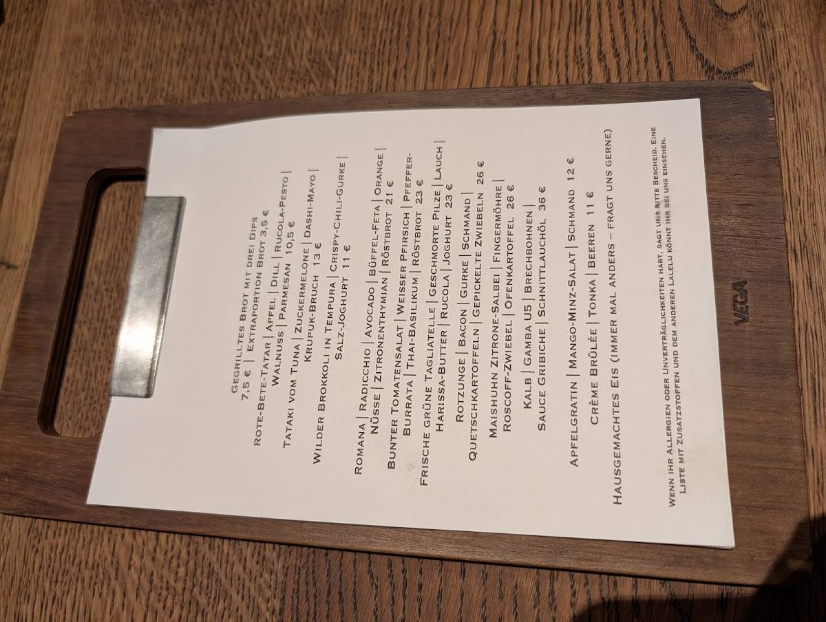 Menu de Esszimmer