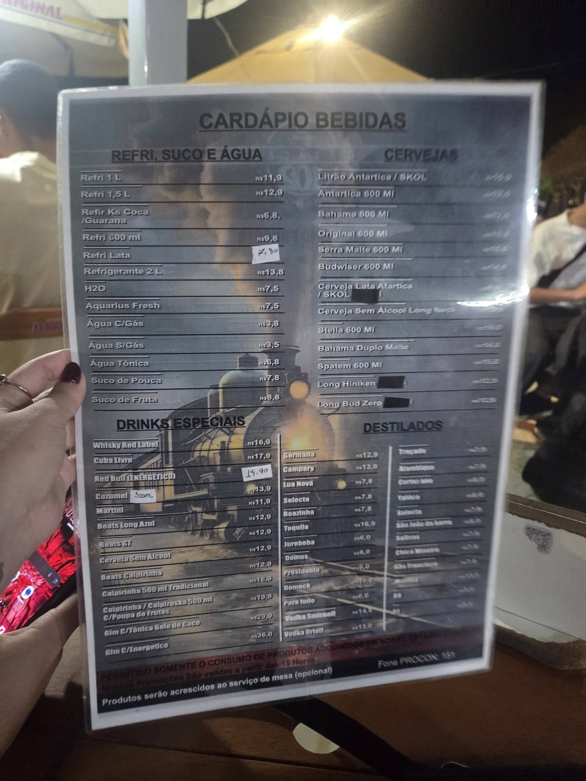 Estação 102 cardápio