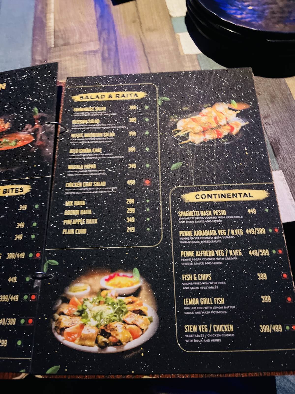 Explosion NightClub menu