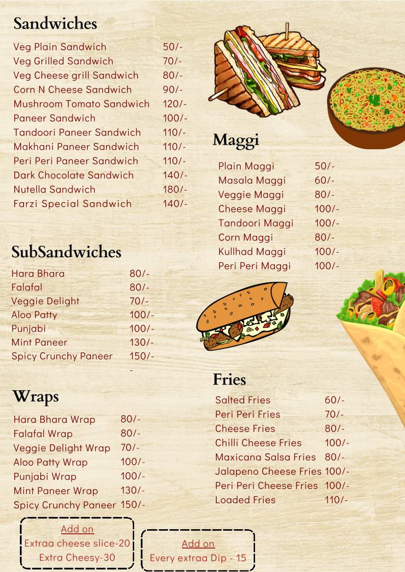 FA₹ZI cafe menu