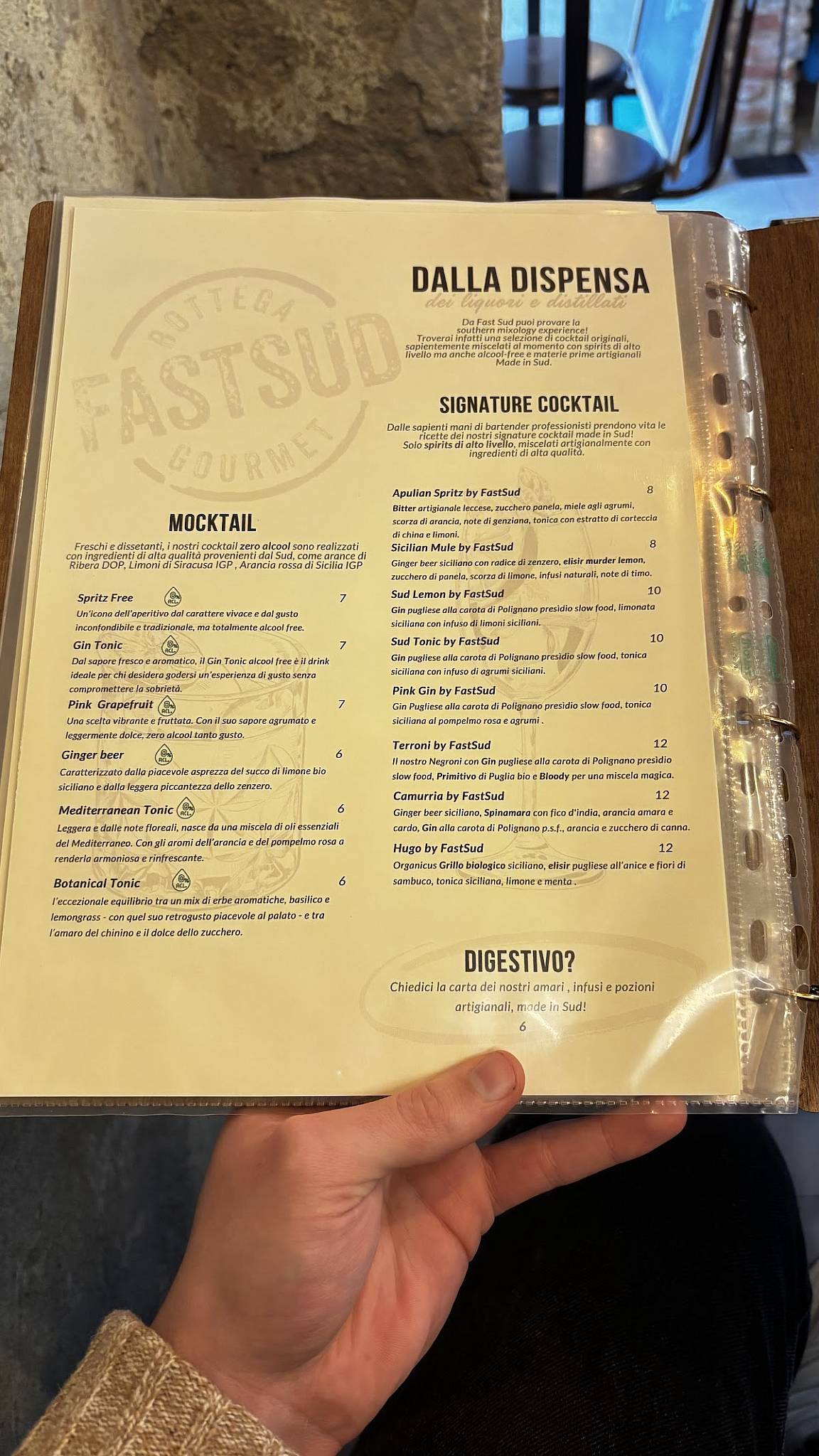 Menu de FASTSUD Bottega Gourmet