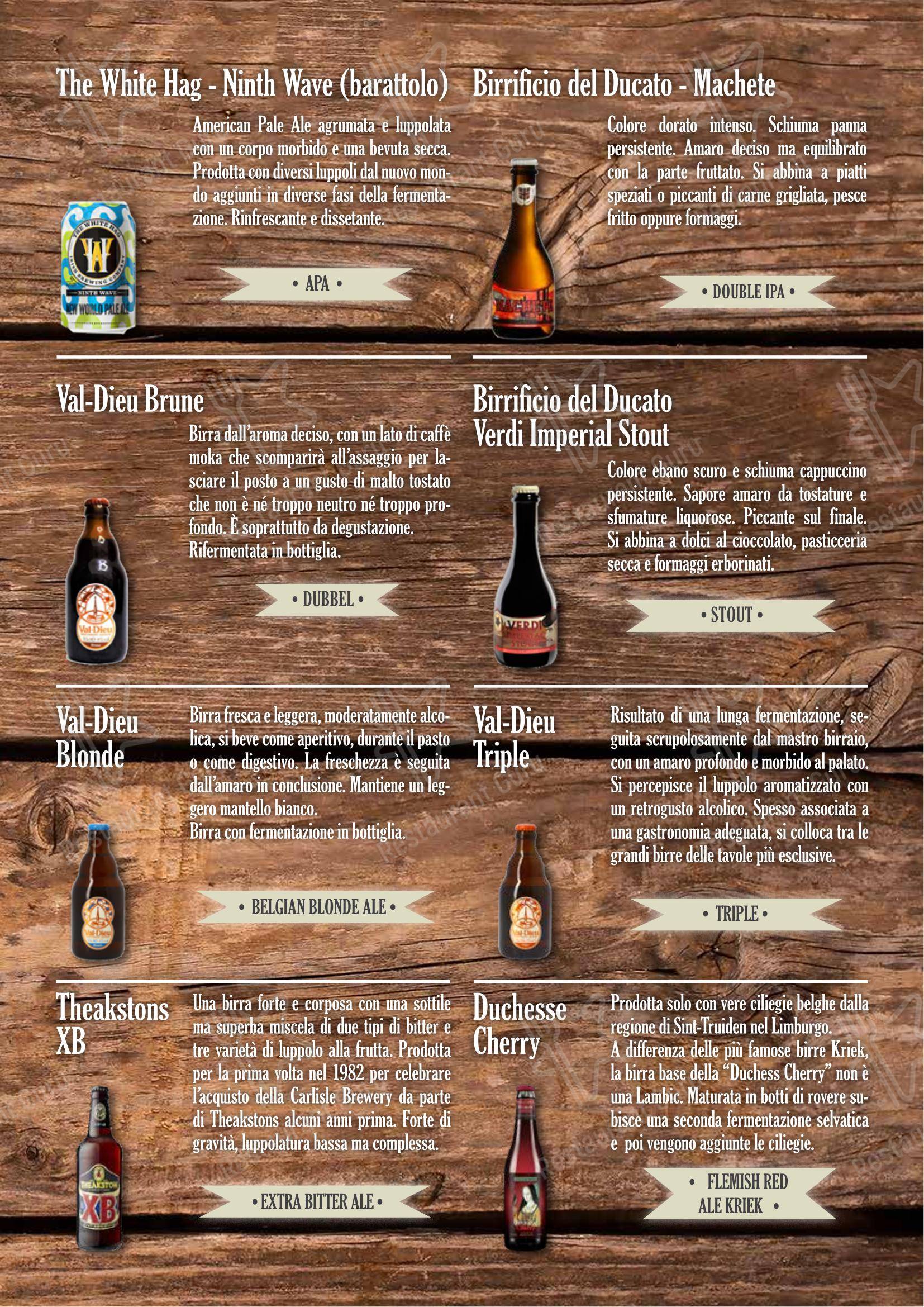 Menu per Fabbrica di Pedavena Mirano in Mirano