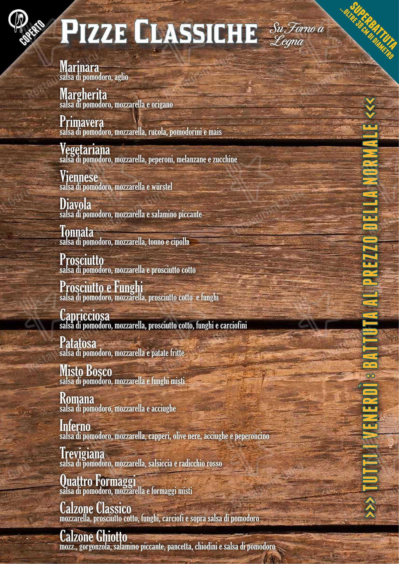 Fabbrica di Pedavena Mirano in Mirano - Menu