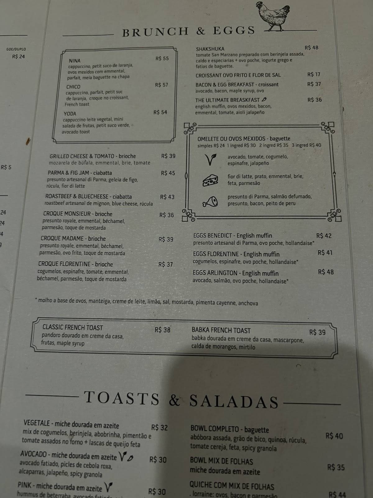 Fabrique Pão e Café cardápio