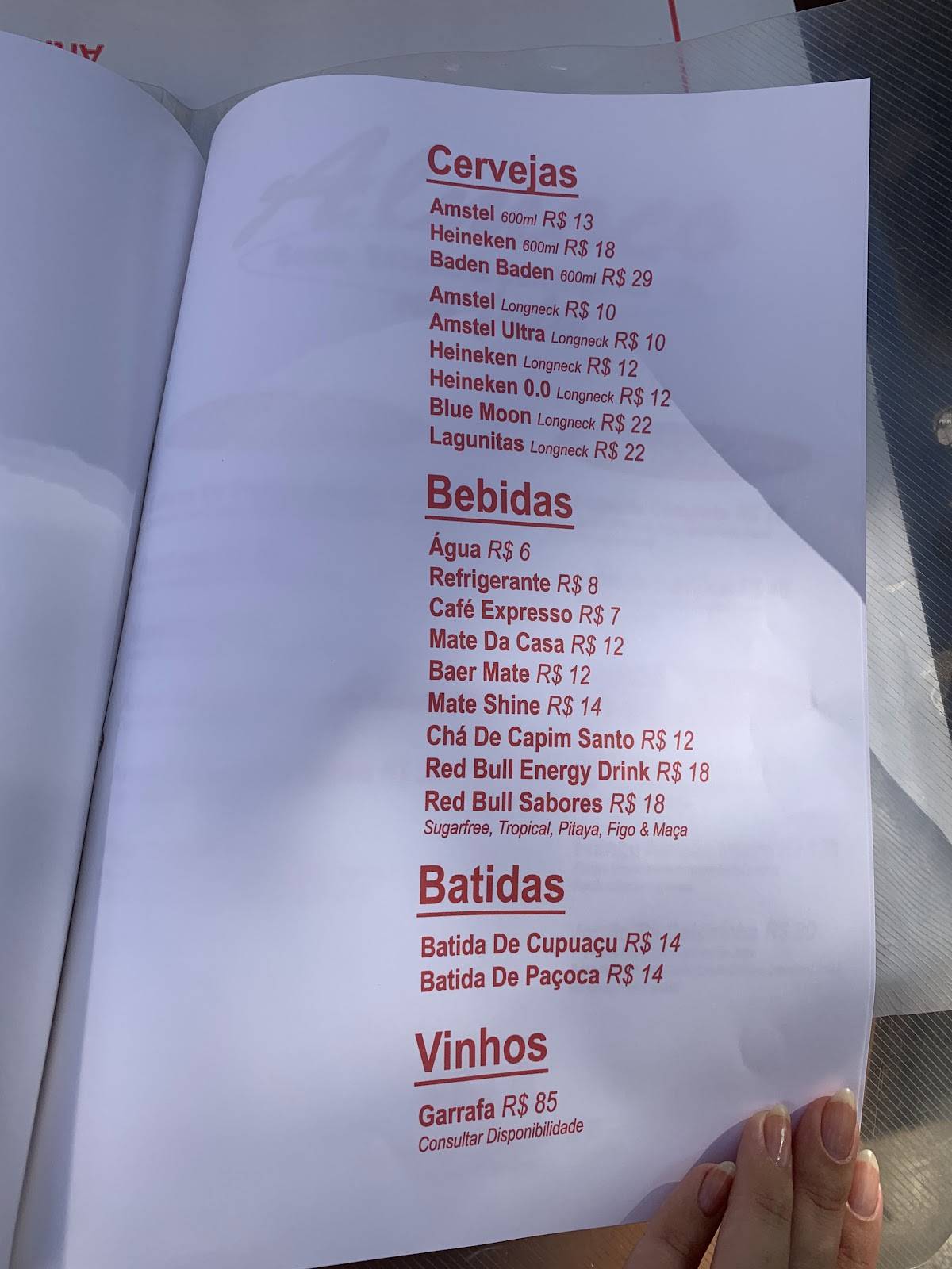 Fala Bar cardápio