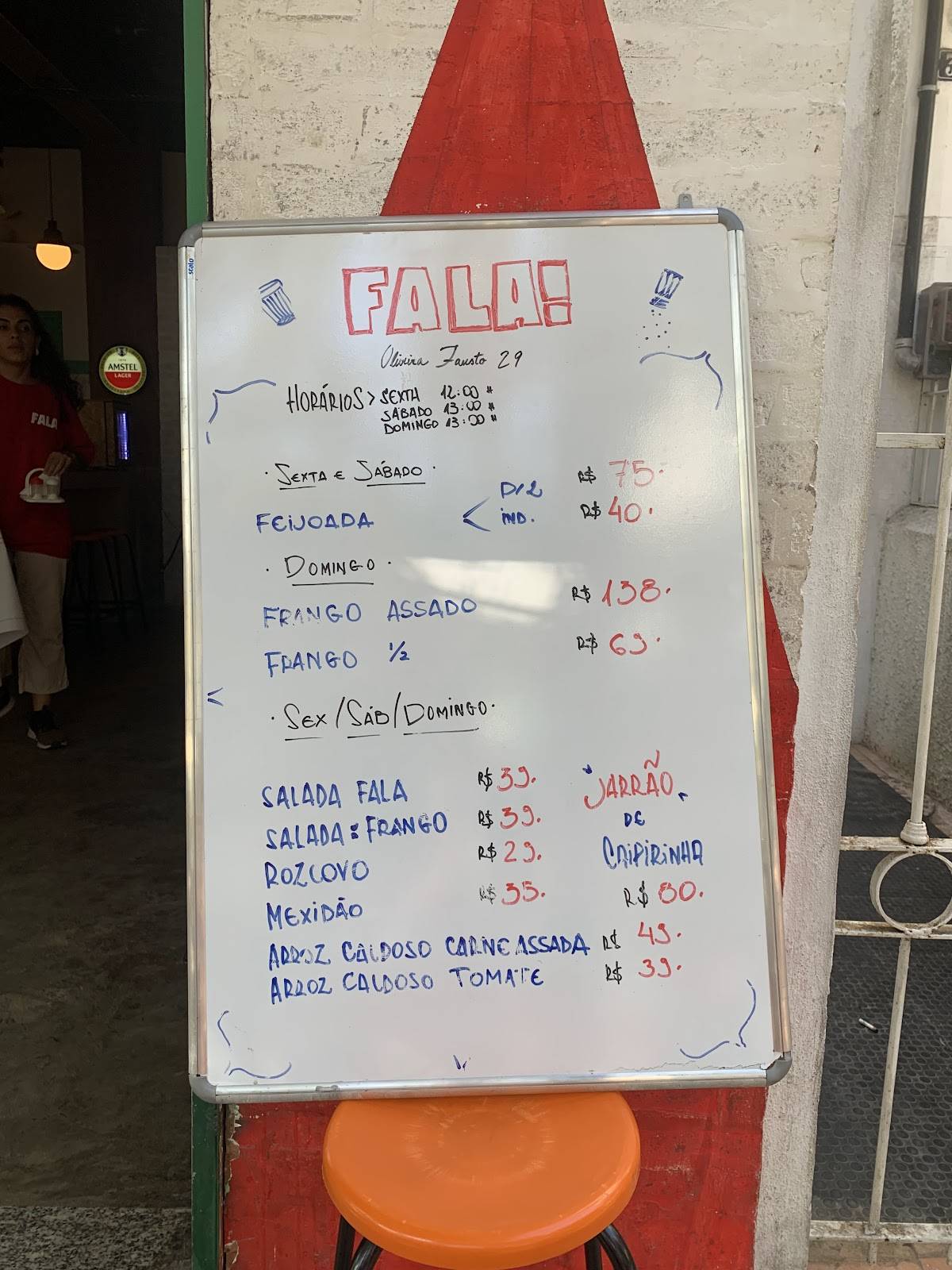 Fala Bar cardápio