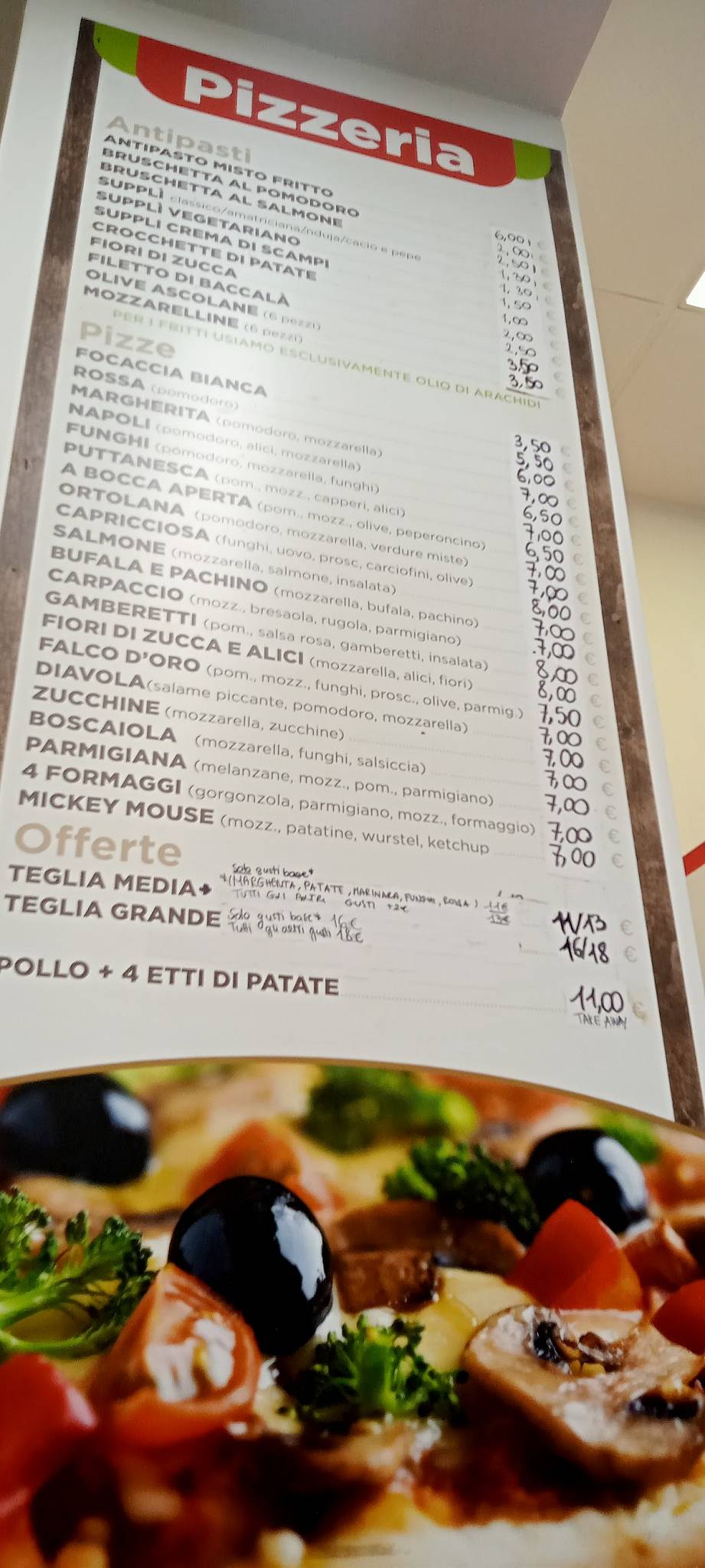 Menu di Falco D'Oro Roma 