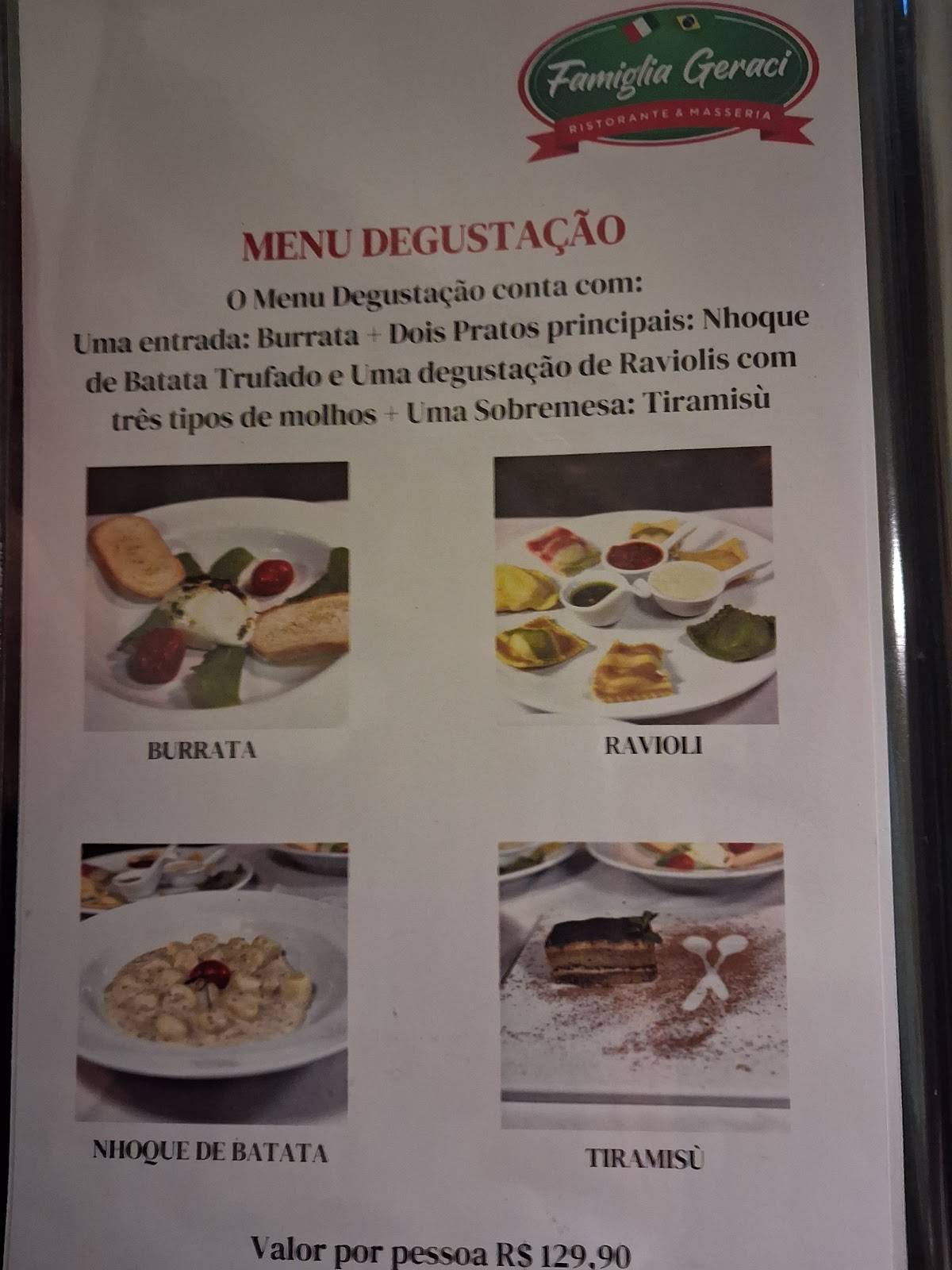 Famiglia Geraci cardápio
