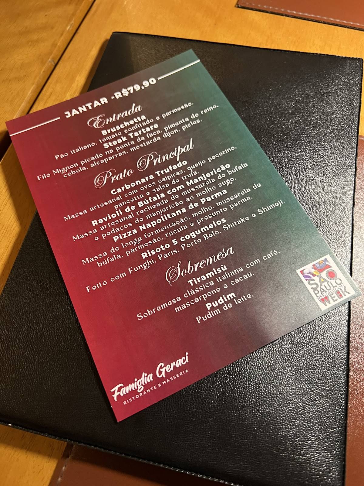 Famiglia Geraci cardápio