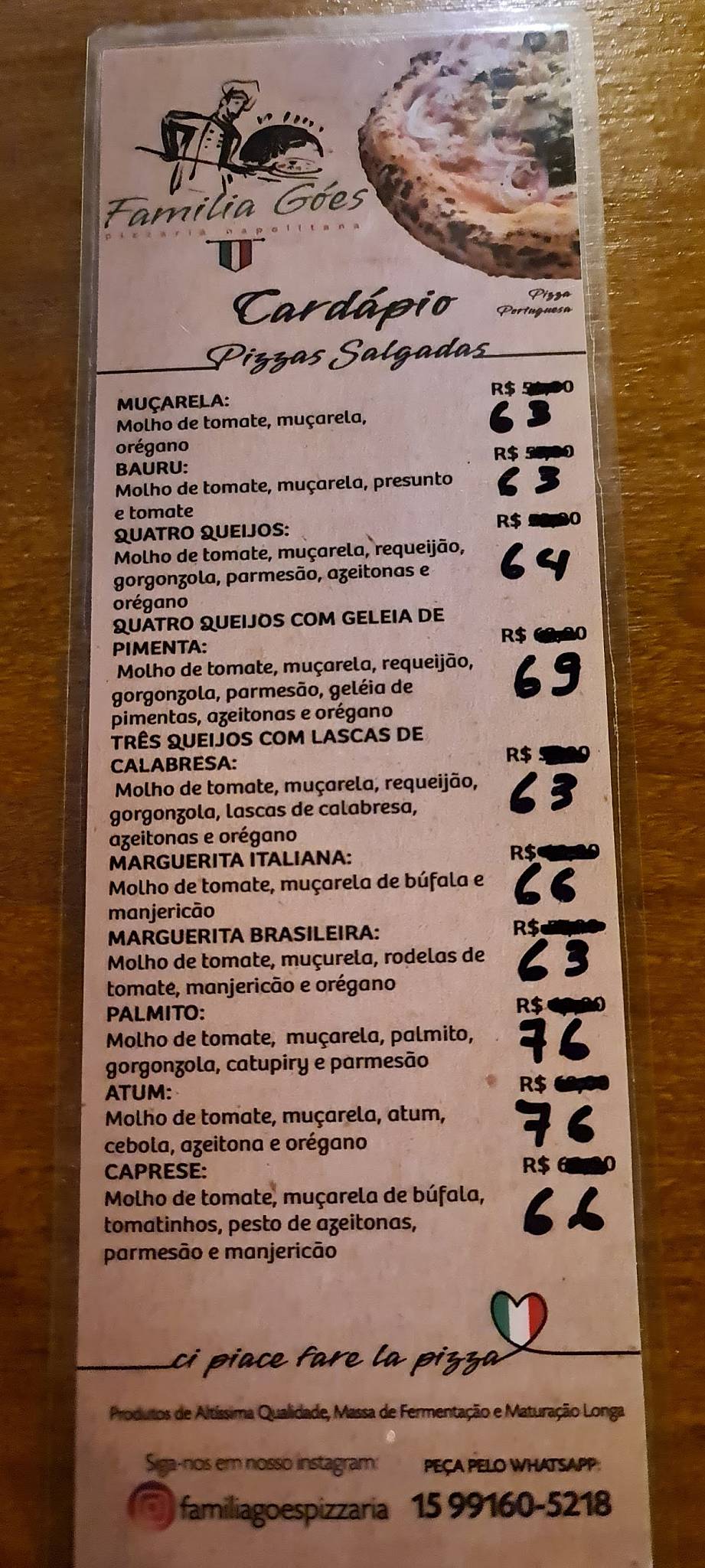 Familia Goes cardápio