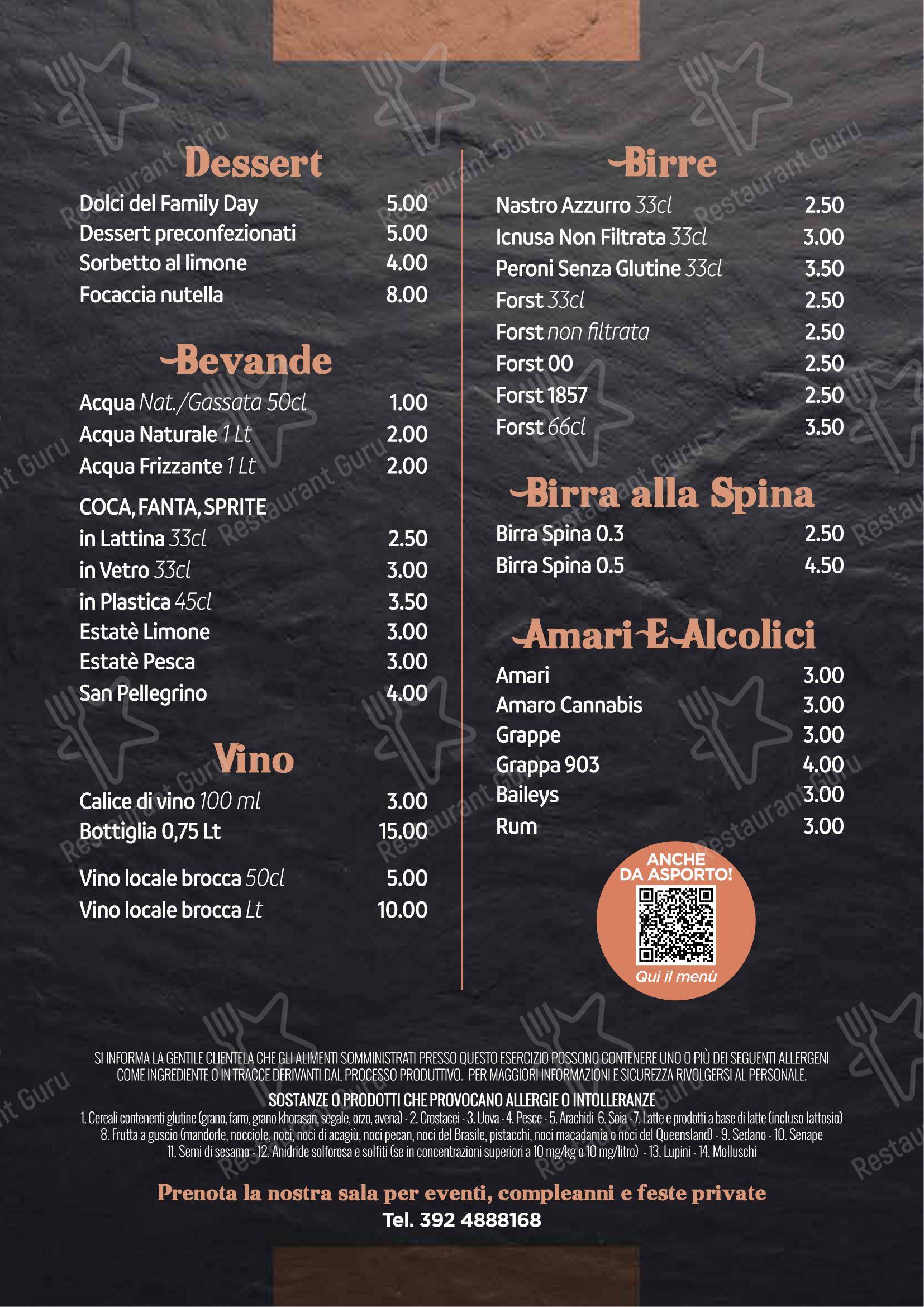 Menu per Familyday Pizzeria termoli in Termoli