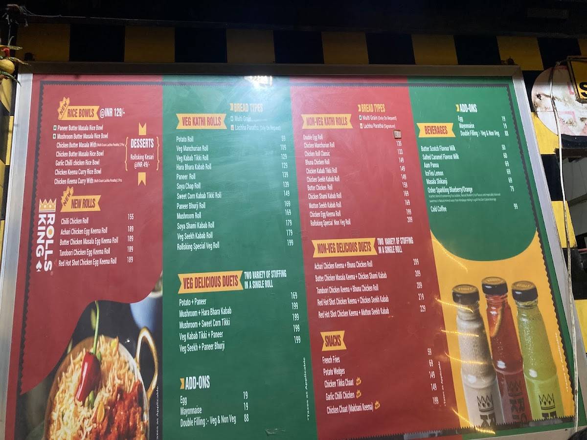 Rolls King menu
