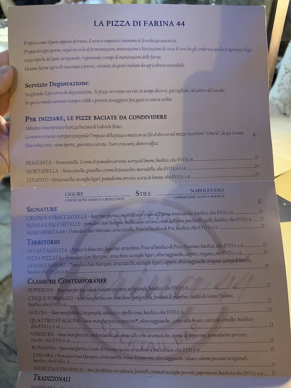 Menu di Farina 44 Chiavari 